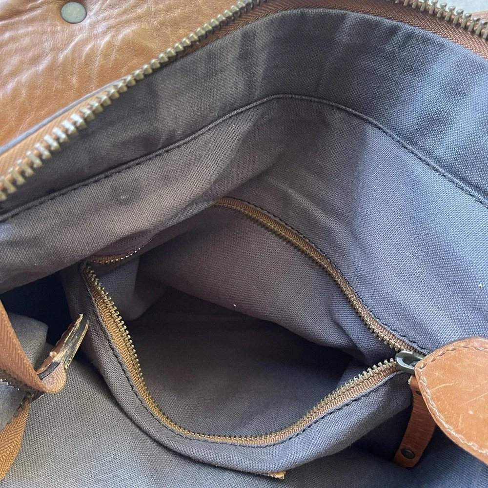 Vintage‎ Frye Brown Genuine Leather Studded Shoulder Bag Western Hobo Purse